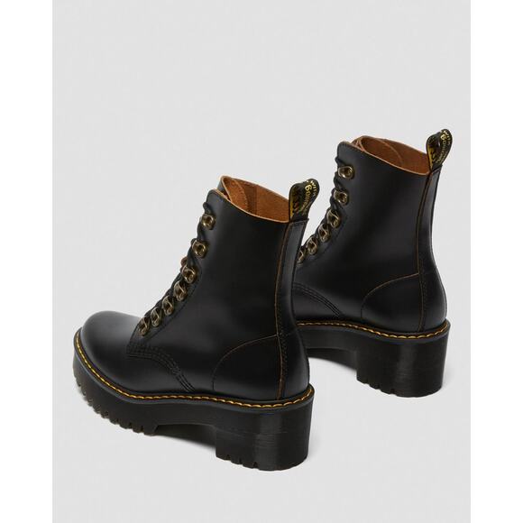 Dr. Martens Leona Vintage Smooth Leather Heeled Boots - 9 - Picture 3 of 8